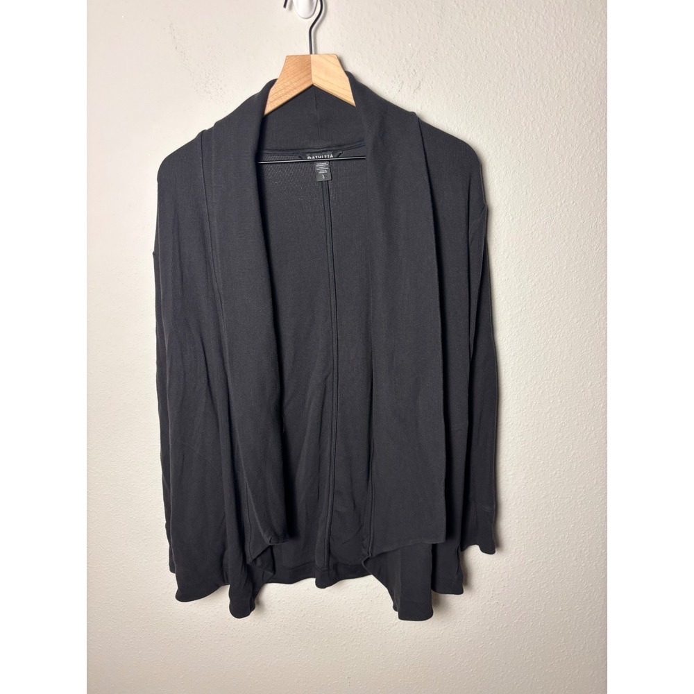 Athleta Pranayama Restore Rib Wrap Black Cardigan Large 415557-03